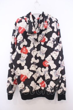 画像2: Honey Cinnamon / くま総柄パーカー F クロ O-26-01-27-054-LO-TO-OW-OS