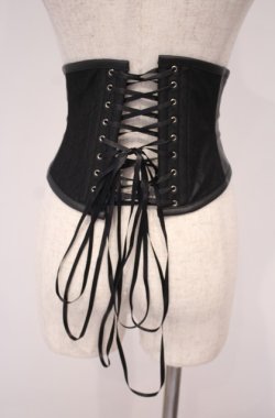 画像4: abilletage / Noir フェイクレザーミニコルセット 4(フルクローズ 56~58cm) ブラック O-26-01-27-1007-GO-TO-OW-OS