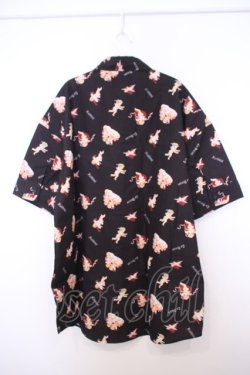 画像3: Jamie エーエヌケー / エンジェルプリントBIGシャツ M クロ O-26-01-27-060-LO-BL-OW-OS