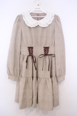 画像1: Ank Rouge / ウエストスピンドルワンピース M ベージュ O-26-01-27-061-CA-OP-OW-OS