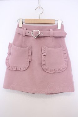 画像1: Honey Cinnamon / ハートバックル起毛スカート F ピンク O-26-01-27-062-LO-SK-OW-OS