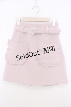 画像1: Honey Cinnamon / ハートバックル起毛スカート F ピンク O-26-01-27-062-LO-SK-OW-OS