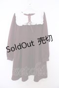 Ank Rouge / スクエアヨークワンピース M ワイン O-26-01-27-065-CA-OP-OW-OS