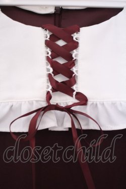 画像2: Ank Rouge / スクエアヨークワンピース M ワイン O-26-01-27-065-CA-OP-OW-OS