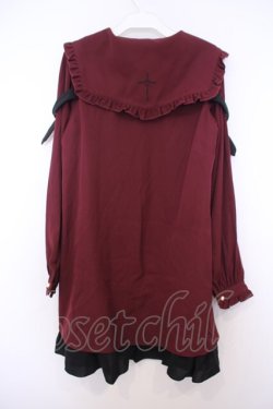 画像4: Amavel / L'Ange Dechu フリルAラインワンピース F ワイン O-26-01-27-066-CA-OP-OW-OS