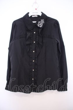 画像1: axes femme / ローズトランプ刺繍ブラウス M クロ O-26-01-27-067-AX-BL-OW-OS