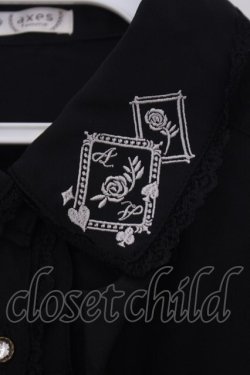 画像2: axes femme / ローズトランプ刺繍ブラウス M クロ O-26-01-27-067-AX-BL-OW-OS