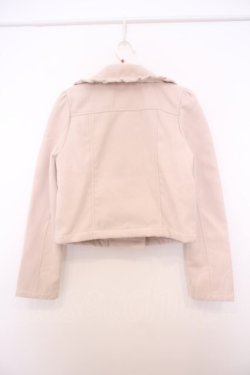 画像3: Ank Rouge / 2020年 Happy Ba フリルライダースジャケット M ベージュ O-26-01-27-070-CA-JA-OW-OS