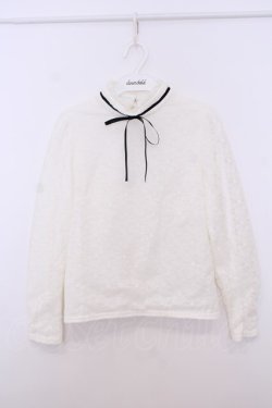 画像1: Ank Rouge / ハイネックレーストップス M シロ O-26-01-27-075-CA-TO-OW-OS