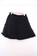 Jane Marple / チュール重ね別珍スカート M クロ O-26-01-27-086-JM-SK-OW-OS