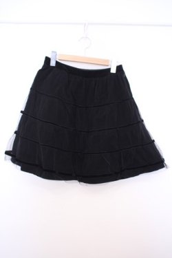 画像1: Jane Marple / チュール重ね別珍スカート M クロ O-26-01-27-086-JM-SK-OW-OS
