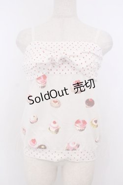 画像1: MILK / ケーキ柄キャミソール  シロ O-26-01-27-088-ML-TO-OW-OS