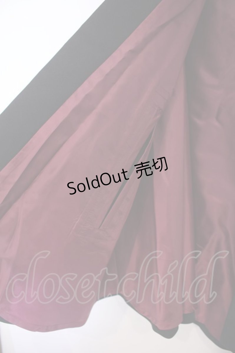 画像4: ATELIER BOZ / フード付きミニマント  ブラック・裏地ボルドー O-26-01-27-090-EL-JA-OW-OS (4)