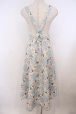 画像2: Fi.n.t / サスペンダー付きレトロフラワーチェック柄スカート F グリーン O-26-01-27-011-CA-SK-OW-ZT562 (2)