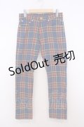 SEXY DYNAMITE LONDON / タータンチェックパンツ S ブルーチェック O-26-01-27-092-PU-PA-IG-OS