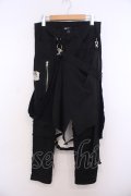 STIGMATA / ラップ付き継ぎ接ぎパンツ XS ブラック O-26-01-27-094-GO-PA-IG-OS
