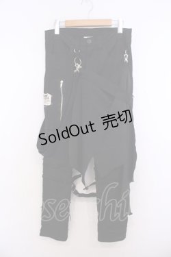 画像1: STIGMATA / ラップ付き継ぎ接ぎパンツ XS ブラック O-26-01-27-094-GO-PA-IG-OS