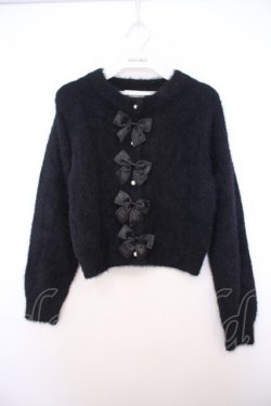 画像1: m petit by misako / MSKリボンカーディガン S クロ O-26-01-27-018-LO-TO-IG-OS