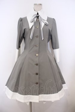 画像1: ATELIER BOZ / キャロルワンピースネオ  グレー×ホワイト O-26-01-27-024-EL-OP-IG-OS