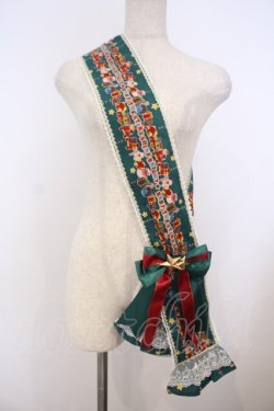 画像1: BABY,THE STARS SHINE BRIGHT / くみゃちゃんのDokiDoki Christmas Party柄エシャルプ  グリーン O-26-01-27-003-BA-ZA-IG-OS