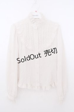 画像1: Innocent World / ハートスカラップスタンドカラーブラウス M 生成り O-26-01-28-043-IW-BL-IG-OS