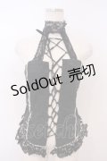 h.naoto Blood / ガーゼフリルホルタービスチェ  ブラック×ホワイト O-26-01-28-045-HN-TO-IG-OS