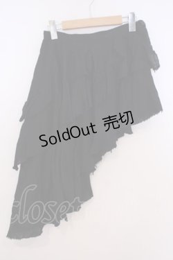 画像1: STIGMATA / ガーゼアシメスカート  ブラック O-26-01-28-050-GO-SK-IG-OS