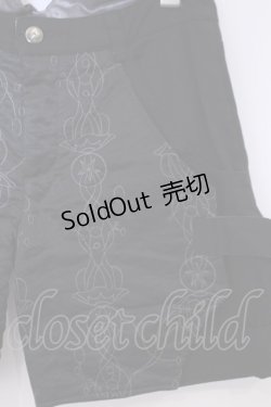 画像2: Sixh / 刺繍入りサテンショートパンツ  ブラック O-26-01-28-051-HN-PA-IG-OS