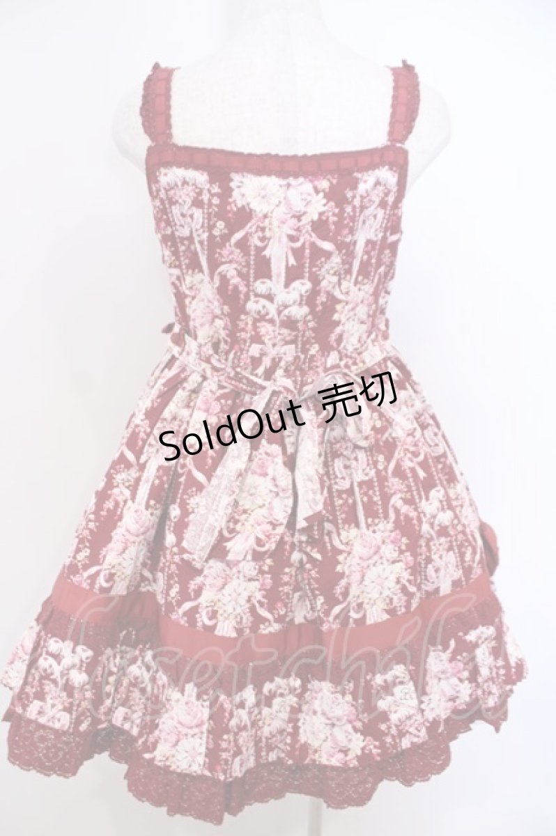 画像3: BABY,THE STARS SHINE BRIGHT / アントワネットブーケ柄ジャンパースカートI型  えんじ O-26-01-28-055-BA-OP-IG-OS (3)