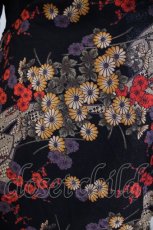 画像2: Qutie Frash / ちりめん着物袖チュニック  ブラック×レッド系 O-26-01-28-056-QU-JA-IG-OS (2)