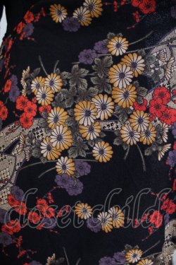 画像2: Qutie Frash / ちりめん着物袖チュニック  ブラック×レッド系 O-26-01-28-056-QU-JA-IG-OS