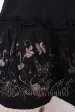 画像2: H jelly / シャドーストライププリントジャンパースカート  ブラック×パープル O-26-01-28-057-HN-OP-IG-OS