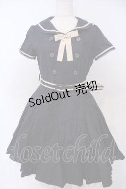 画像1: Innocent World / グログランリボンセーラーワンピース M ネイビー O-26-01-28-058-IW-OP-IG-OS