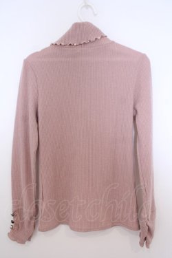 画像2: axes femme / はしごレースリブタートルニットソー M ピンク O-26-01-28-006-AX-TO-OW-OS
