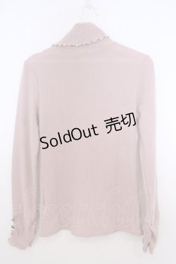 画像2: axes femme / はしごレースリブタートルニットソー M ピンク O-26-01-28-006-AX-TO-OW-ZT0130R