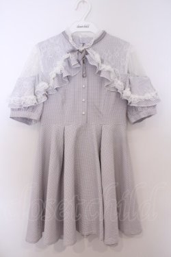 画像1: Rojita / ショルダーオーバーレースラッフルワンピース  グレー O-26-01-28-066-LO-OP-IG-OS