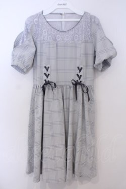 画像1: axes femme POETIQUE / スカラップビスチェ切り替えワンピース M グレー O-26-01-28-069-AX-OP-IG-OS