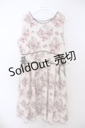 axes femme POETIQUE / ローズブーケ柄ワンピース M アイボリー O-26-01-28-070-AX-OP-IG-OS