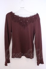 画像1: axes femme / レース使い長袖インナー M ブラウン O-26-01-28-009-AX-OP-OW-ZT599 (1)