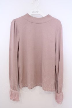 画像1: axes femme / レース×チュール袖プルオーバー F ピンク O-26-01-28-011-AX-TO-OW-ZT601