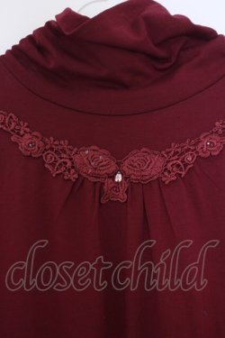 画像2: axes femme / ローズレースハイネックインナーカットソー M ワイン O-26-01-28-012-AX-TO-OW-OS