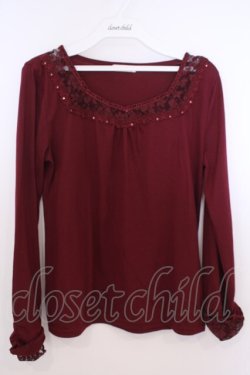 画像1: axes femme / 折り返し2WAYインナープルオーバー M ワイン O-26-01-28-013-AX-TO-OW-OS