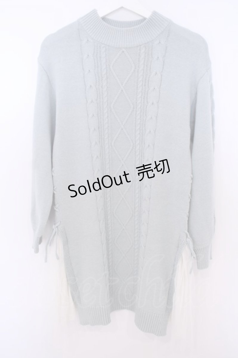 画像1: axes femme / サイドプリーツニットワンピース F ミントグリーン O-26-01-28-002-AX-OP-OW-ZT601 (1)