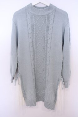 画像1: axes femme / サイドプリーツニットワンピース F ミントグリーン O-26-01-28-002-AX-OP-OW-OS