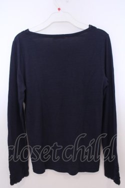 画像3: axes femme / フラワーレース使いインナープルオーバー M ネイビー O-26-01-28-015-AX-TO-OW-OS