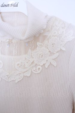 画像2: axes femme / パール付きハイネックニット M キナリ O-26-01-28-016-AX-TO-OW-OS