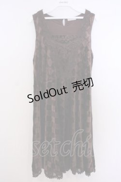 画像1: axes femme / アーガイルエンボスベロアワンピース M ブラウン O-26-01-28-017-AX-OP-OW-ZT0130R