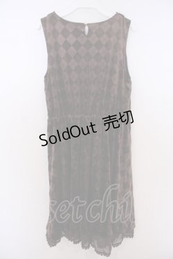 画像2: axes femme / アーガイルエンボスベロアワンピース M ブラウン O-26-01-28-017-AX-OP-OW-ZT0130R