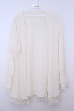 画像1: axes femme / レース重ねUVトッパーカーデ M キナリ O-26-01-28-018-AX-TO-OW-OS