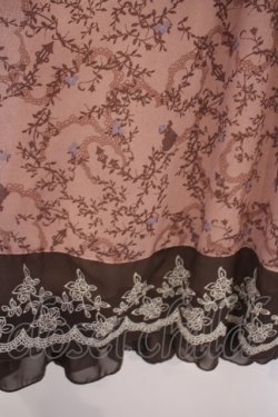 画像2: axes femme / ローズリーフ柄シルエットワンピース M ピンク O-26-01-28-019-AX-OP-OW-OS